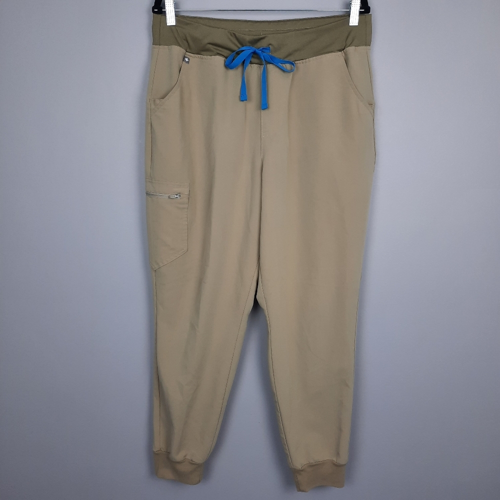 Figs High Waisted Zamora Jogger Scrub Pants in Sandstone Women's size XL